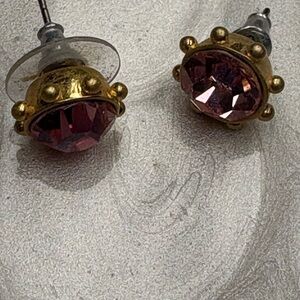 Sorrelli Gold and Pink Stud Earrings